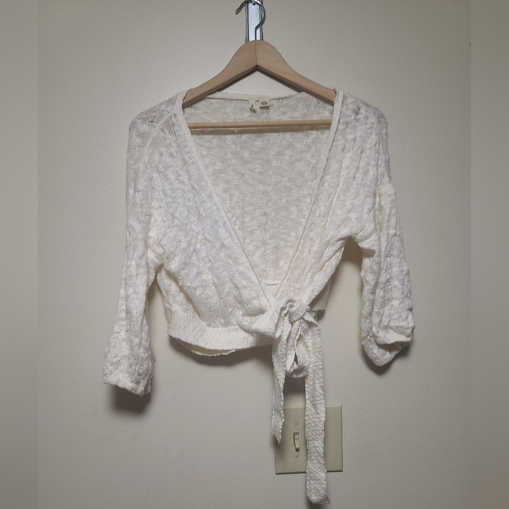 Anthropologie Moth white cross body top size large